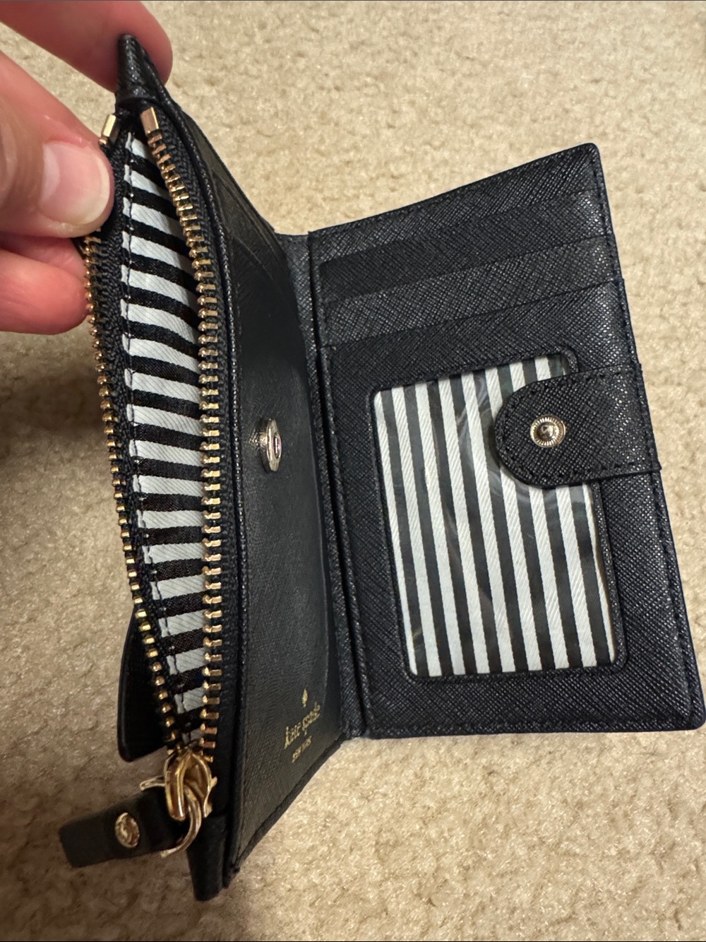 kate spade Black Wallet with Pink Cat Accents - Picture 4 of 5